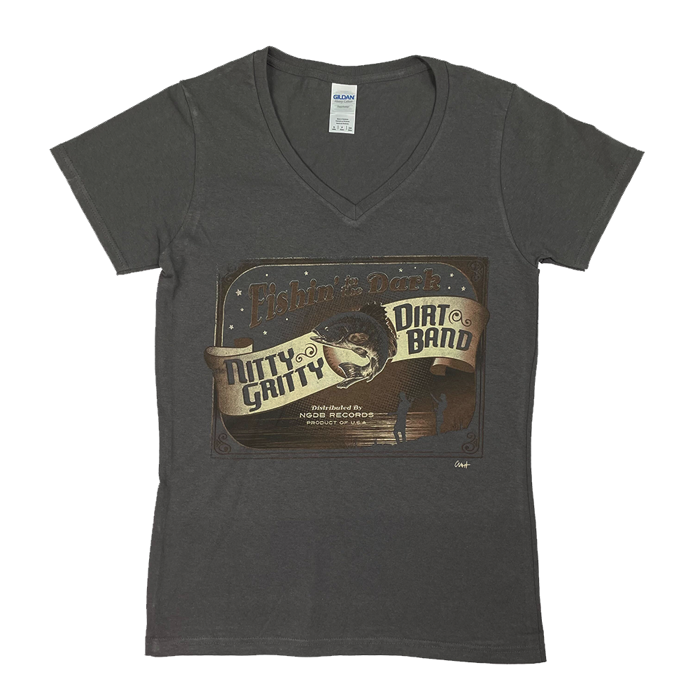 Womens Fishing V-Neck Charcoal