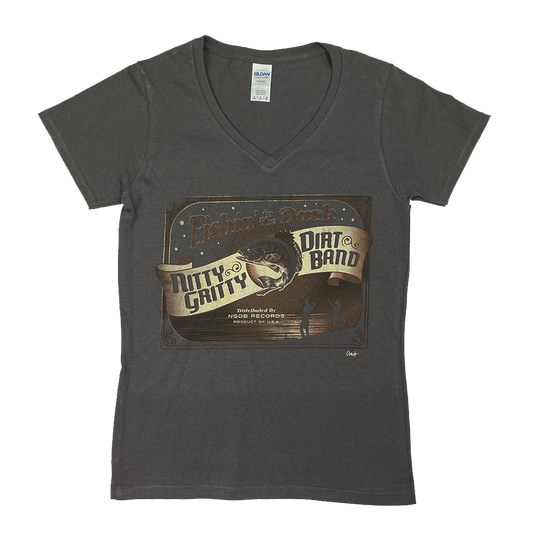 Womens Fishing V-Neck Charcoal