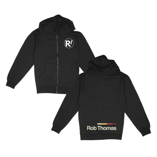 RT Logo Black Zip Up Hoodie