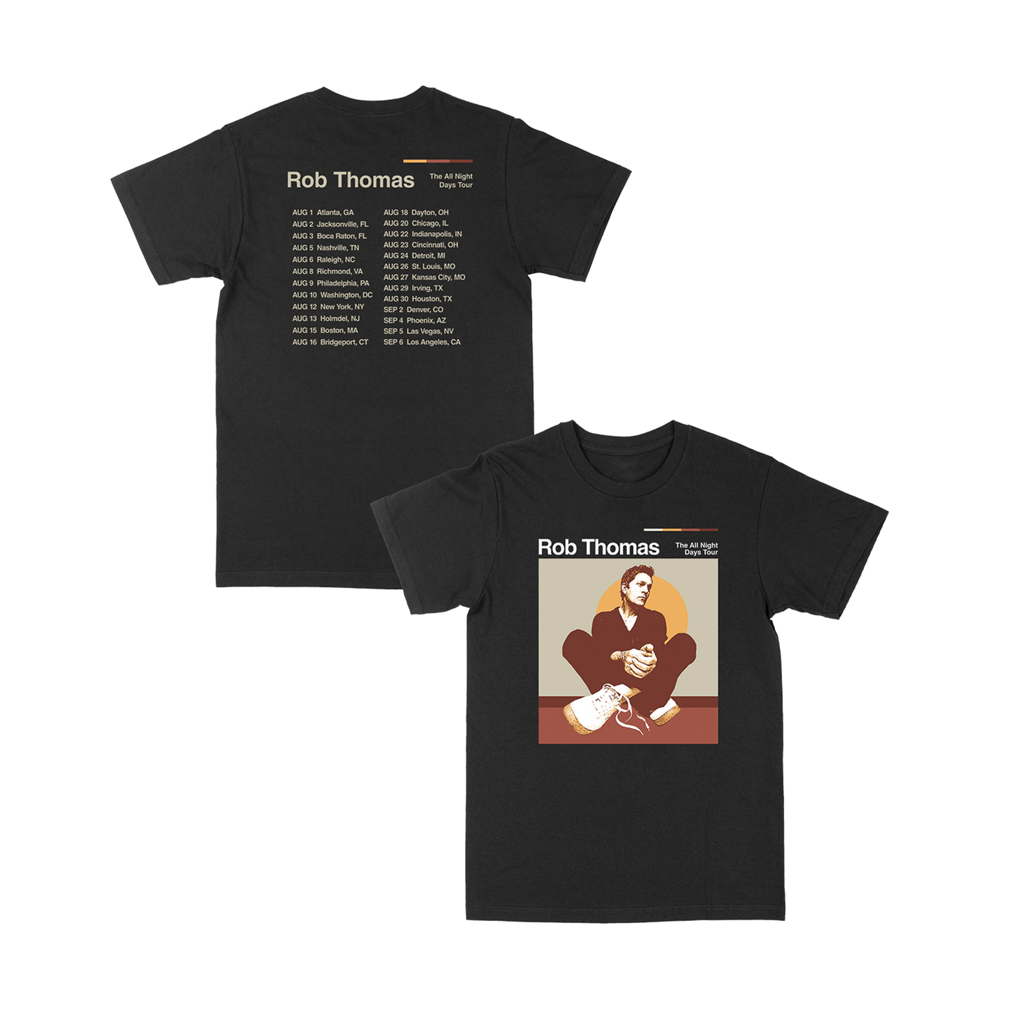 'The All Night Days Tour' Admat Black Tour Tee