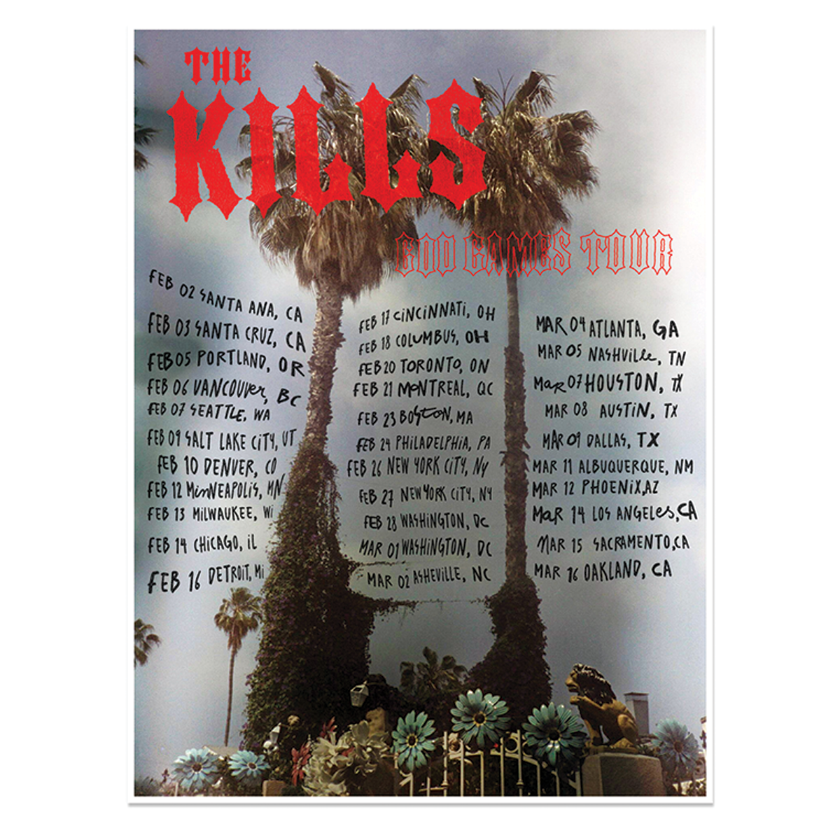 Limited Edition God Games 2024 North America Tour Poster