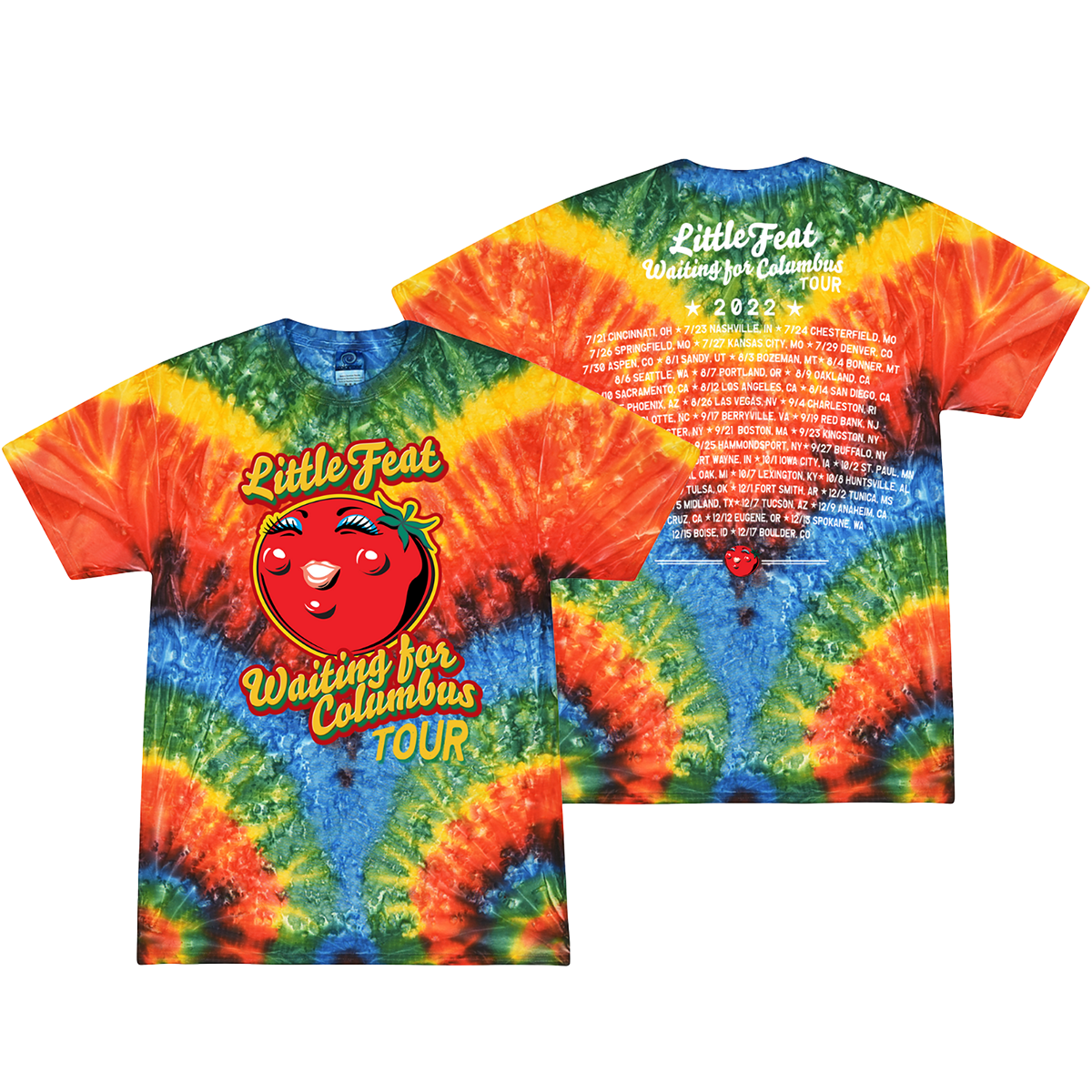 Waiting for Columbus Tie-Dye Tour Date Tee
